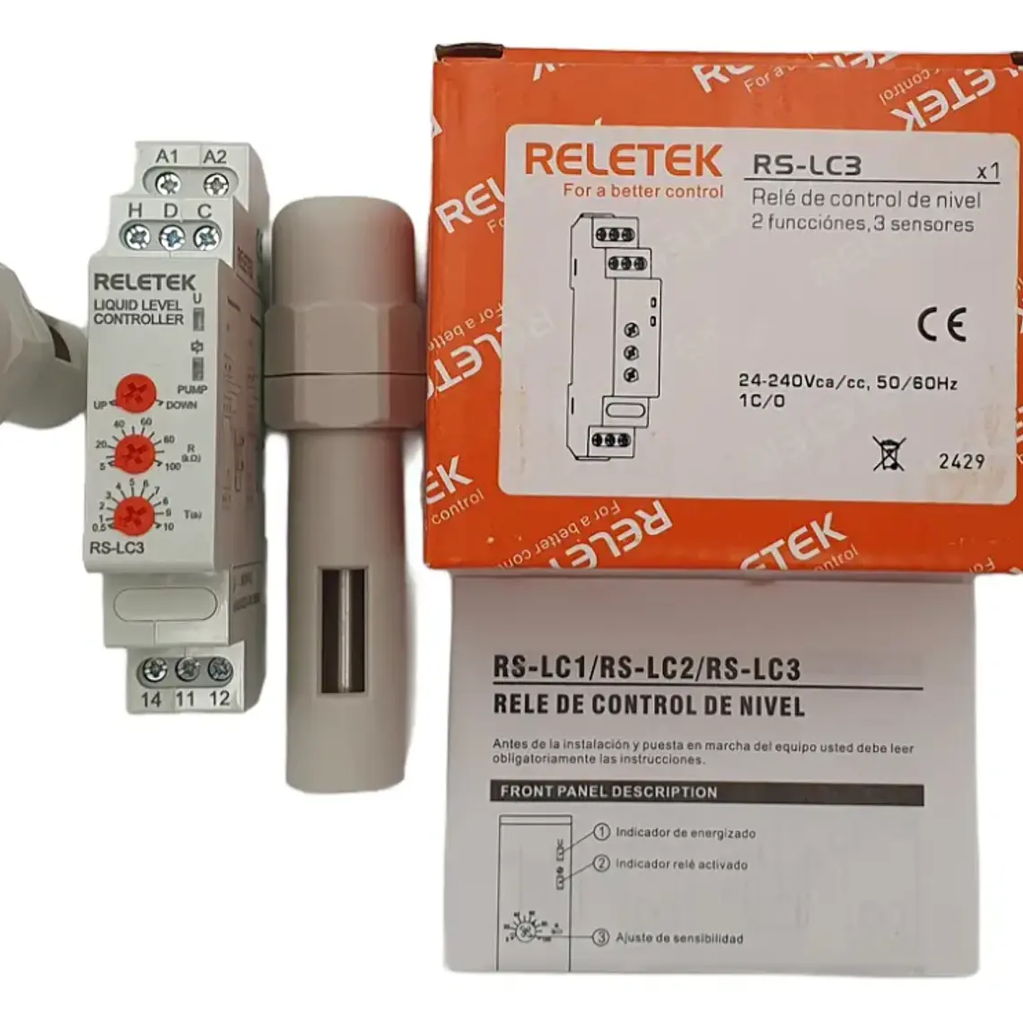 Relé de Control de Nivel RELETEK RS-LC3 – Llenado y Vaciado 3