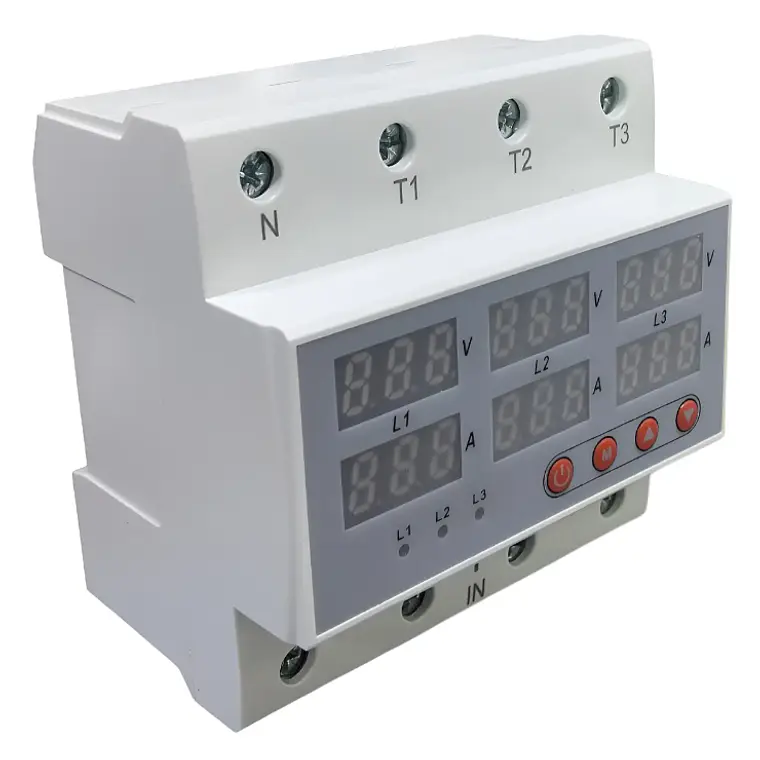 Protector de Voltaje y Corriente Trifásico 63A 3P+N RELETEK RM-FVA2 1