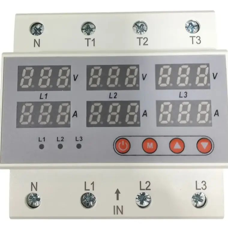 Protector de Voltaje y Corriente Trifásico 63A 3P+N RELETEK RM-FVA2 2