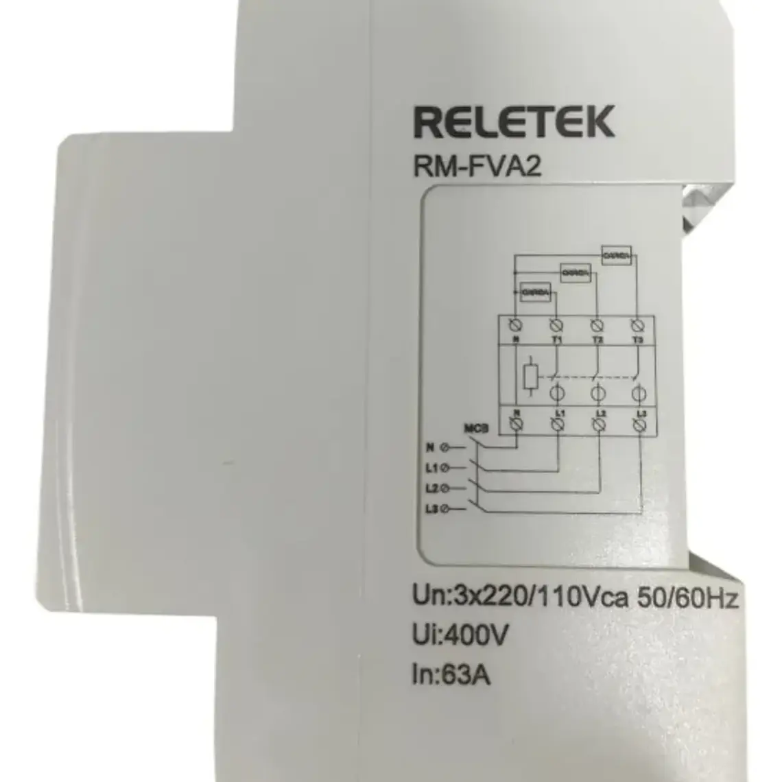 Protector de Voltaje y Corriente Trifásico 63A 3P+N RELETEK RM-FVA2 3