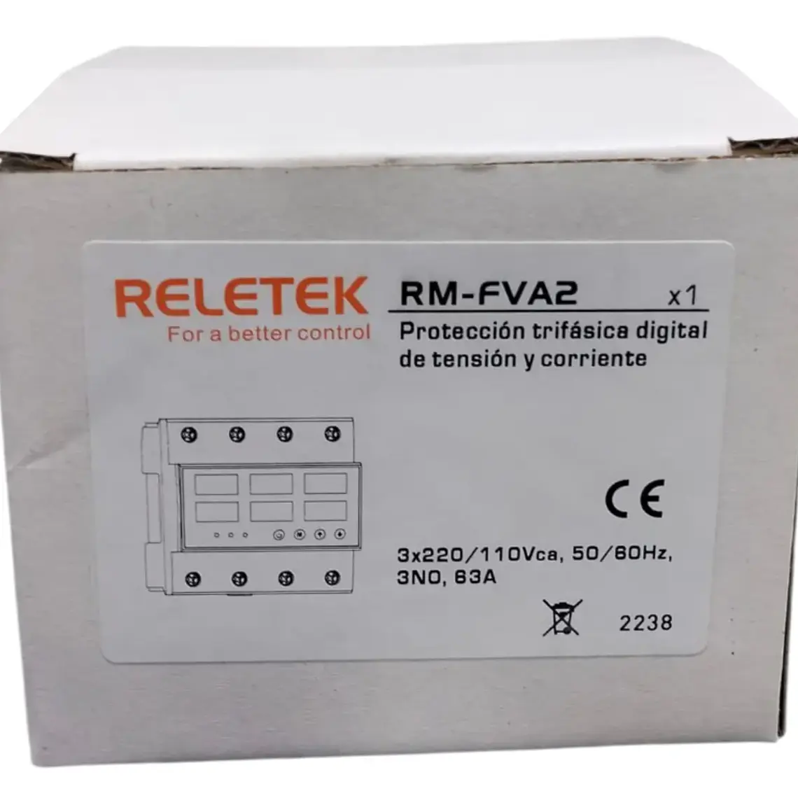 Protector de Voltaje y Corriente Trifásico 63A 3P+N RELETEK RM-FVA2 4