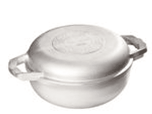 Caldero Redondo UNIVERSAL 24 centímetros, Tapa multifuncional/ Tapa Fundida/ Aluminio/ Ecologico/ Freir/ Arroces/ Asar