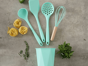SET X4 UTENSILIOS MAS BASE UNIVERSAL VERDE MENTA