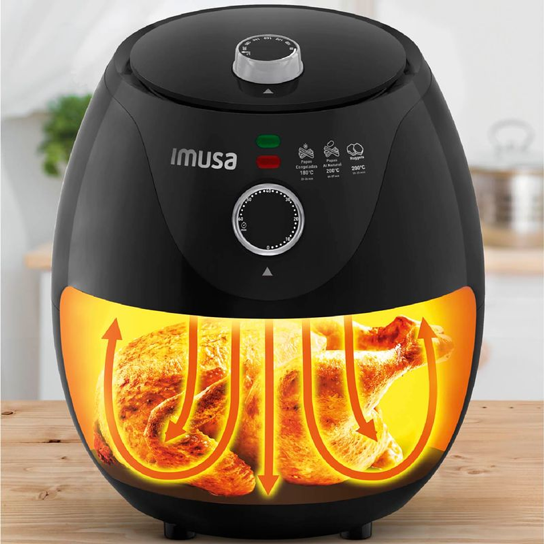 Freidora de Aire IMUSA Airfryer Esencial 3,2 Litros negra 5
