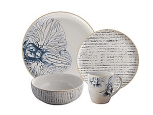 Vajilla Corona Cattleya 4 puestos 16 piezas