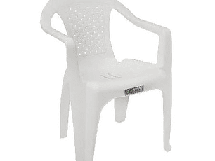 Silla Bambú con Brazos Blanco / Rimoplasticas
