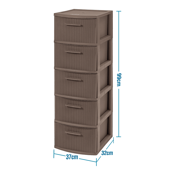 Cajonero 5 Niveles Mocca Línea Crochet / MQ 2
