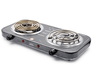 Estufa Eléctrica 2 Puestos Gris / Home Elements