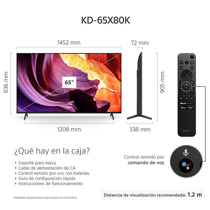 X80K | 4K Ultra HD | Alto rango dinámico (HDR) | Smart TV (Google TV) 3