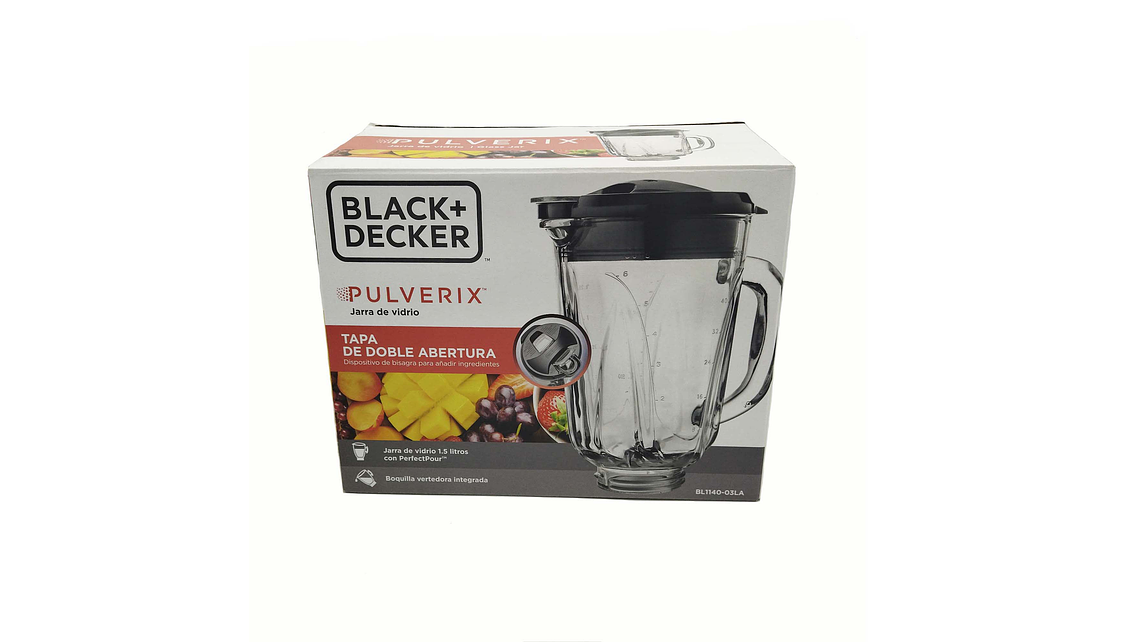 Vaso Vidrio Pulverix Repuesto Licuadora Black+Decker 3