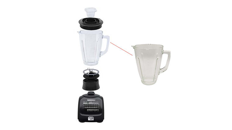 Repuesto Vaso Vidrio Licuadora Imusa Infiny Force XL 3