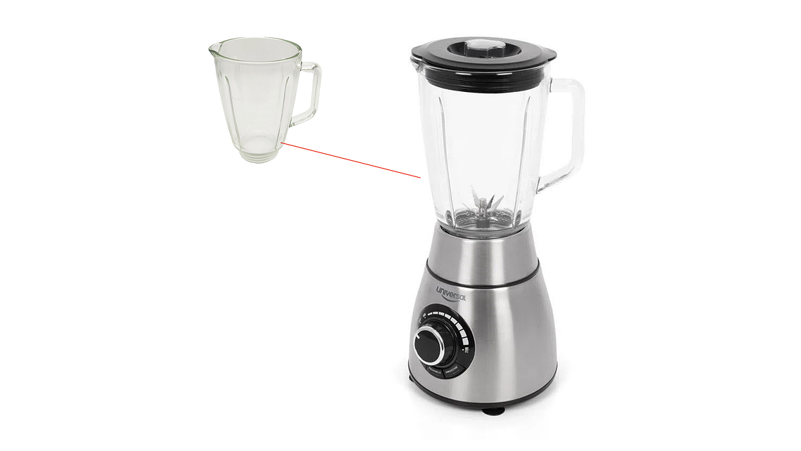 Repuesto Licuadora Universal Élite Inox Pro Vaso Vidrio 3