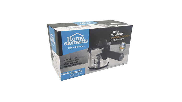 Jarra 2 Tazas Con Manija Para Cafetera espreso Home Elements  1