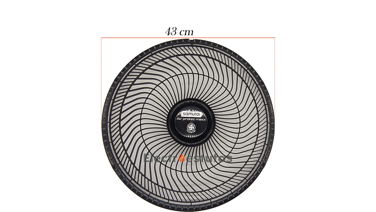 Malla o Parrilla Delantera Ventilador Samurái Air Protec Negro 2