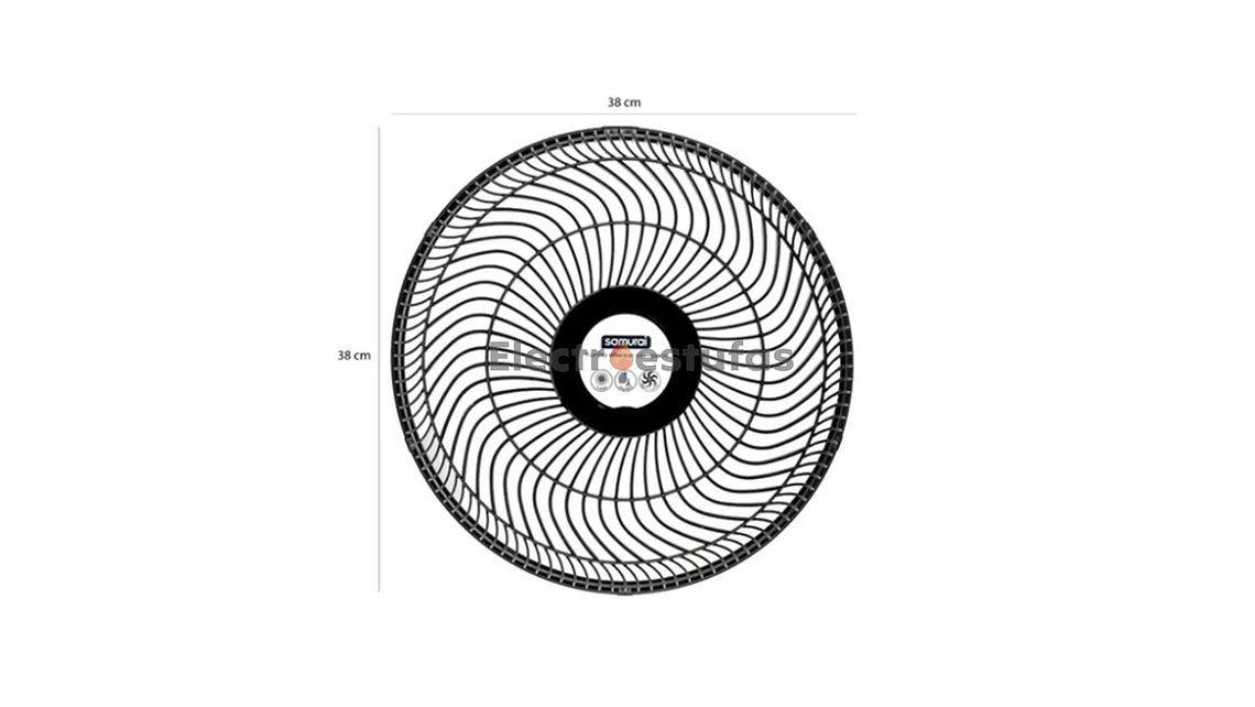 Malla o Parrilla Delantera Ventilador Samurai Turbo Compact Negra  2
