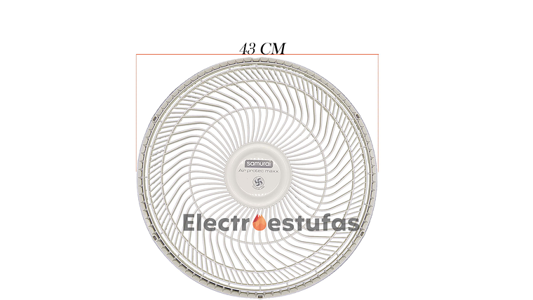 Malla o Parrilla Delantera Ventilador Samurái Air Protec Blanco 2