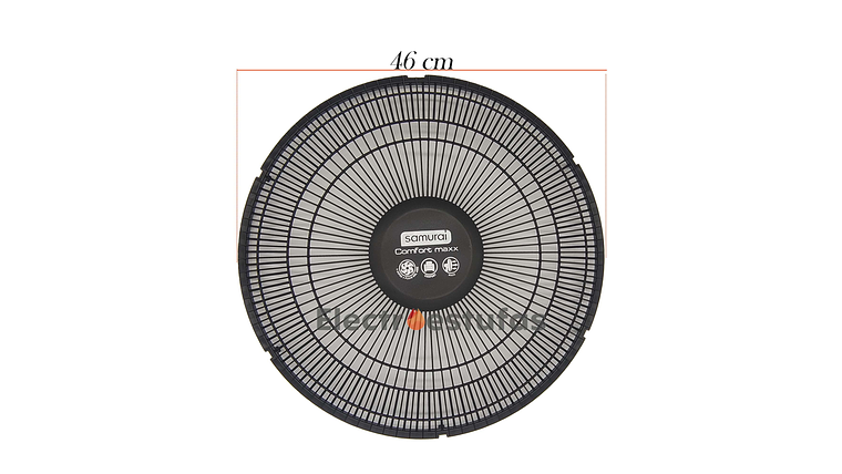 Malla o Parrilla Delantera Ventilador Samurái Comfort Negra 5