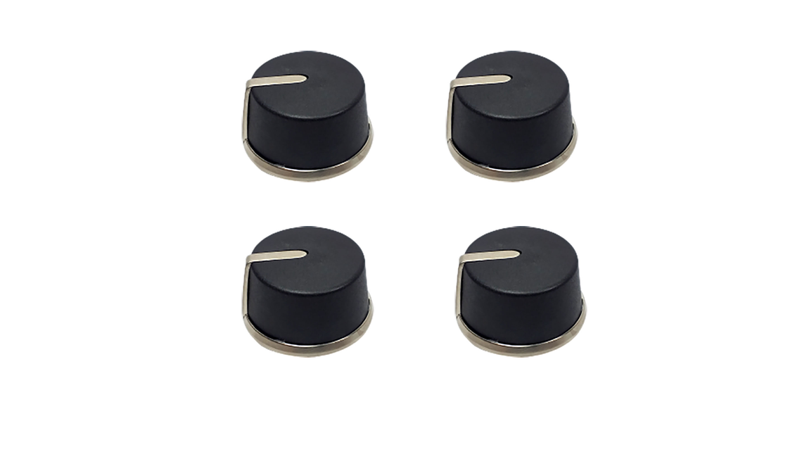 Perilla X4 Aro Metalico Frontal Negro Para Estufa Haceb  1