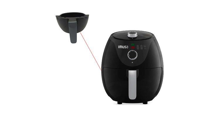 Tazon Negro Para Freidora imusa Airfryer Esencial 3,2 Litros 4