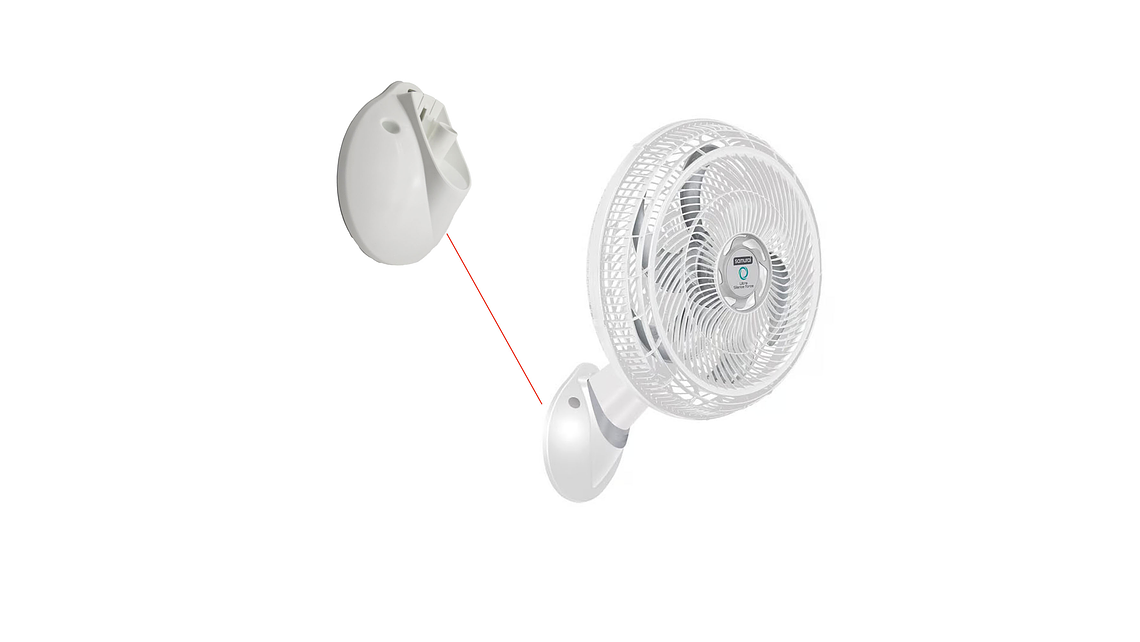 Repuesto Ventilador Samurai Extreme Base De Pared Blanco 5