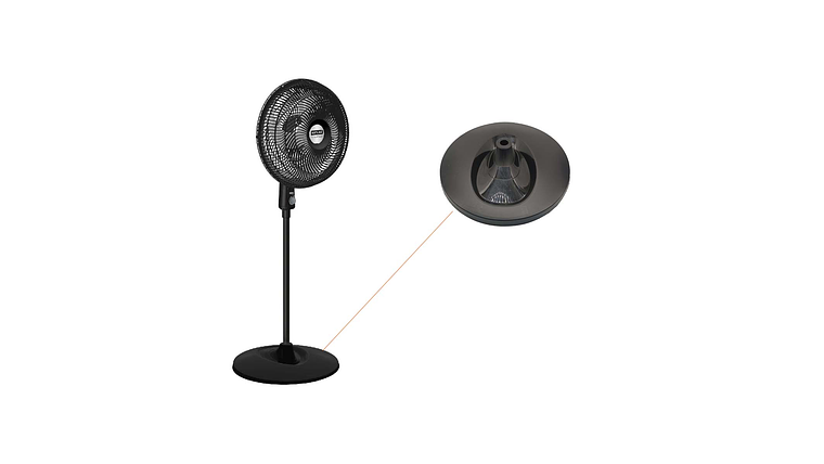 BASE PISO VENTILADOR SAMURAI TURBO POWER NEGRO 4