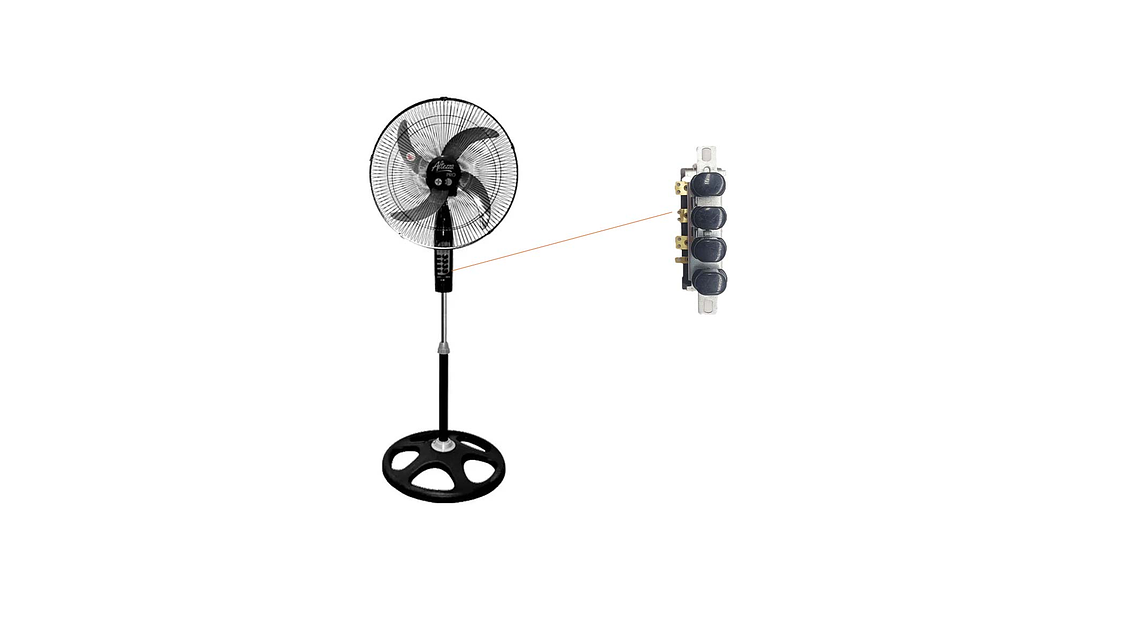 SUICHE  VENTILADOR ALTEZZA PEDESTAL NEGRO 6