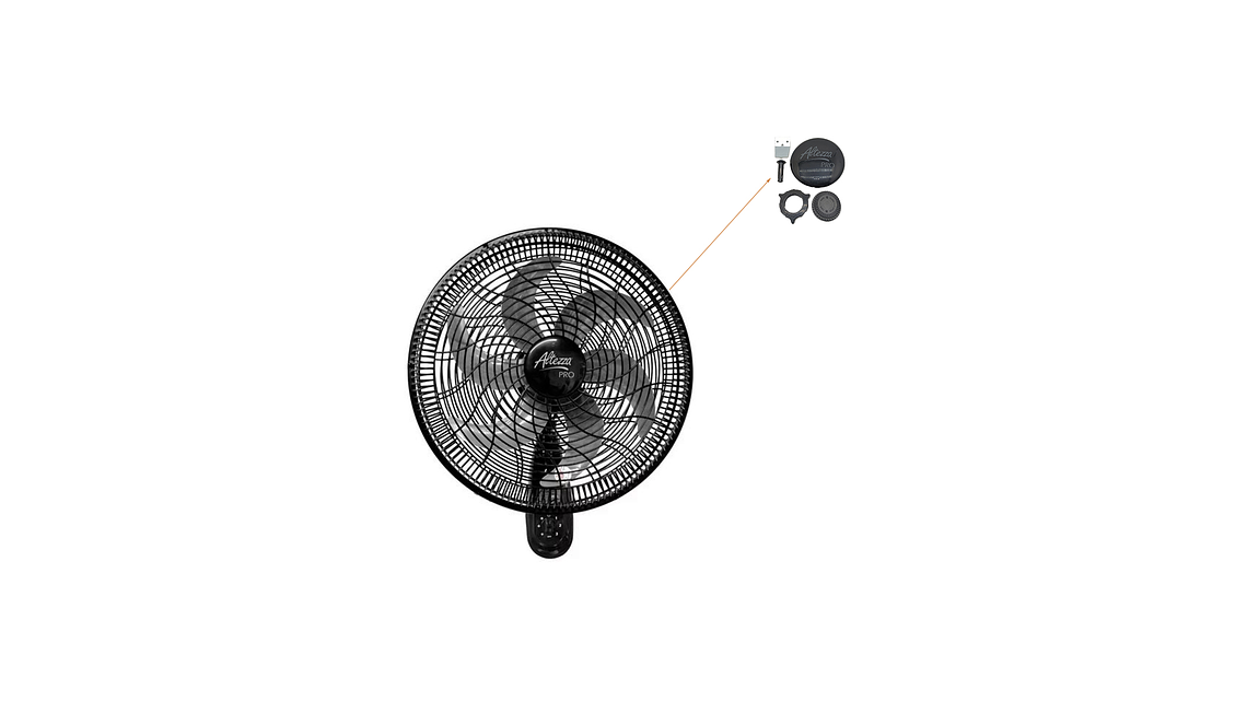 COMBO ACCESORIOS NEGRO PARA VENTILADOR DE PARED ALTEZZA 8