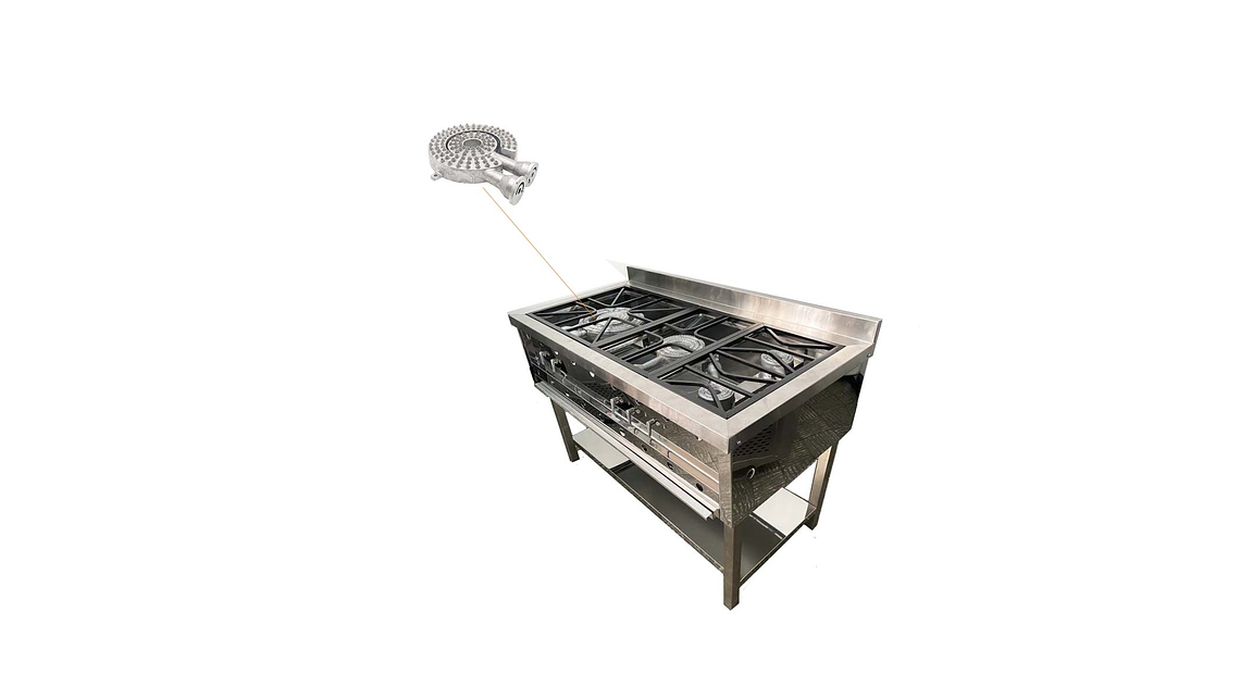 Juego Quemador Para Estufa Industrial Q25+ Q50 5