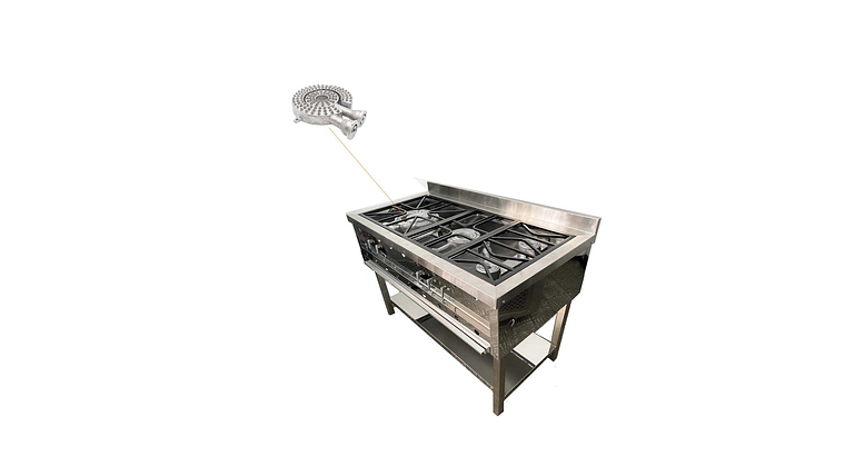 Juego Quemador Para Estufa Industrial Q25+ Q50 5