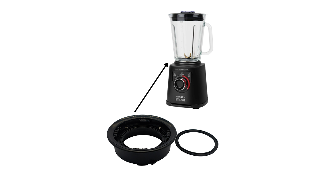 Base Licuadora Para Vaso De Vidrio Negra Perfectmix + Con Empaque  5