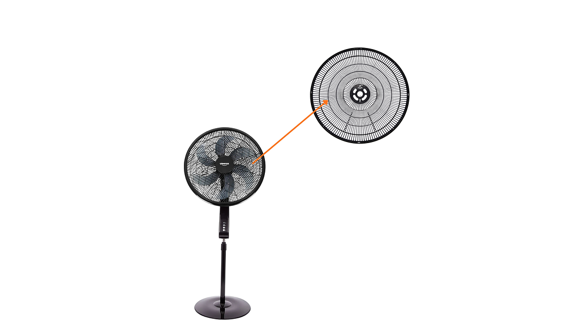 Malla Trasera Plastica Para Ventilador Universal Negro Fresh Ultra 4