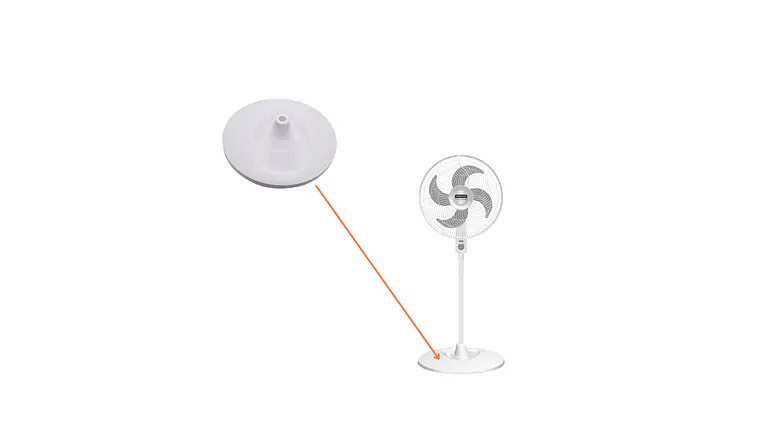 Base Piso Blanca Para Ventilador Samurai Turbo Power  5