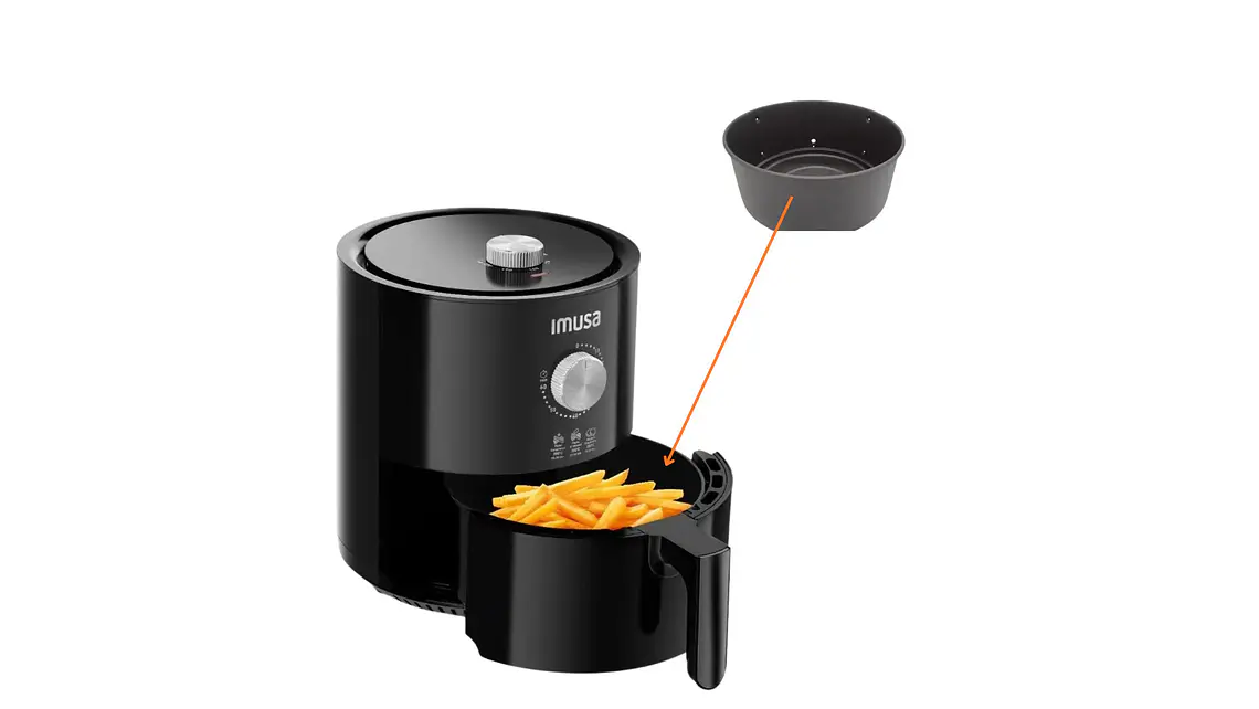 Tazón metálico para freidora Imusa Air Fry Ultra Digital 4,2 L y Mecánica 4 L 4