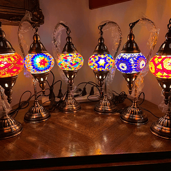 Lámpara turca tipo cisne mosaico multicolor