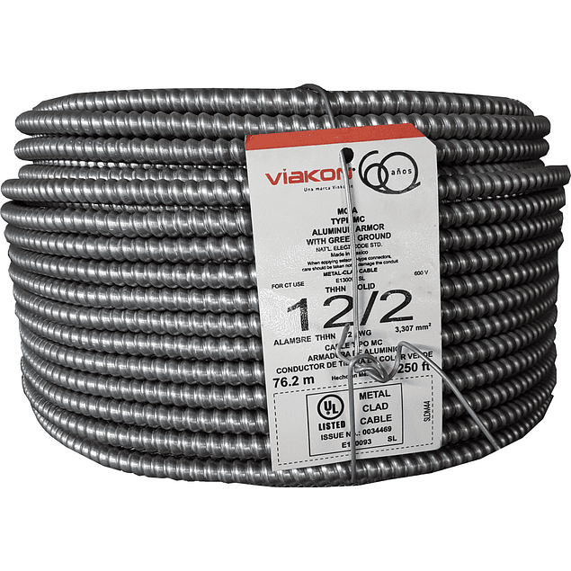 Cable armorflex 2x12 (1H) tipo MC 