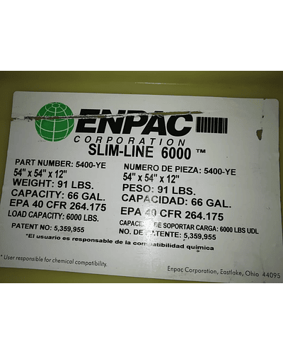 4 tambores Poly-Slim-Line 6000 MCA. ENPAC Corporation