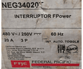 Interruptor Termomagnetico MOD. NEG34020T MCA. FEDERAL PACIFIC