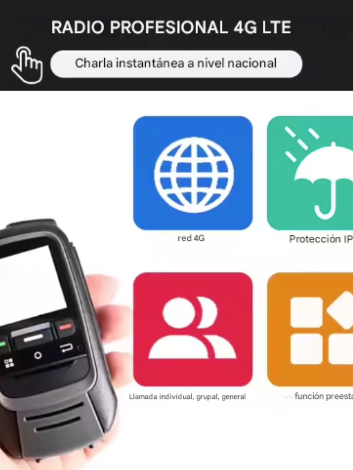 Radio Global POC GP300  4g  Licencia + Chip Gratis 6