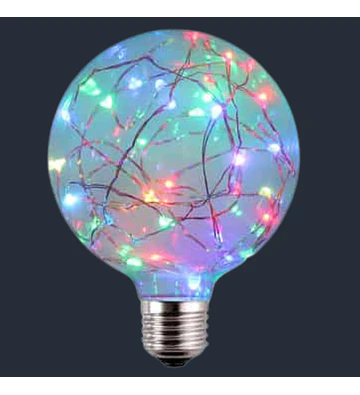 AMPOLLETA LED E27 DECORATIVA G95 1.7W RGB