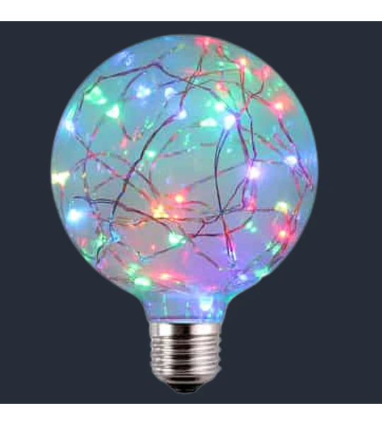 AMPOLLETA LED E27 DECORATIVA G95 1.7W RGB