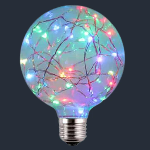 AMPOLLETA LED E27 DECORATIVA G95 1.7W RGB