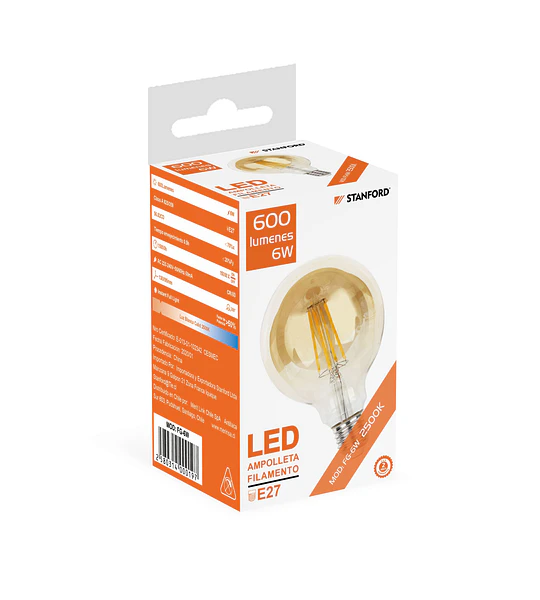 AMPOLLETA LED GLOBO VINTAGE 6 W STANFORD