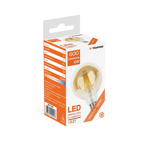 AMPOLLETA LED GLOBO VINTAGE 6 W STANFORD