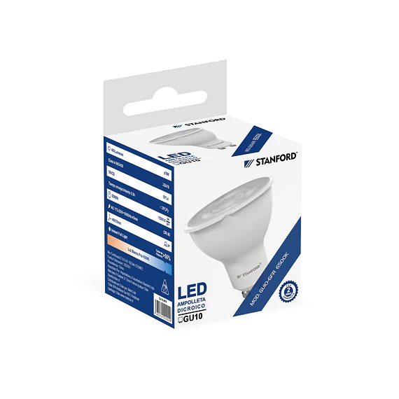 AMPOLLETA LED DICROICA 6W GU10 BIPIN 2800K STANFOR