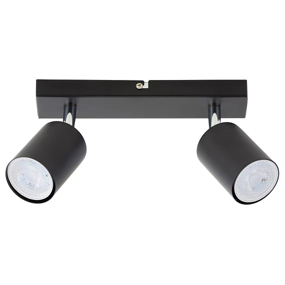 BARRA 2 LUCES GU10 SILO NEGRO MATE