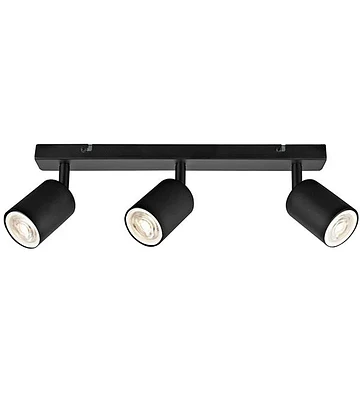 BARRA 3 LUCES GU10 SILO NEGRO MATE