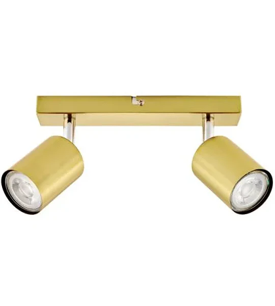 BARRA 2 LUCES GU10 SILO BRONCE PULIDO