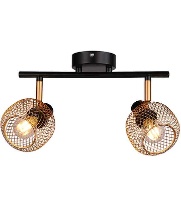 BARRA 2 LUCES E14 INDO MALLA METAL DORADO MATE S_A