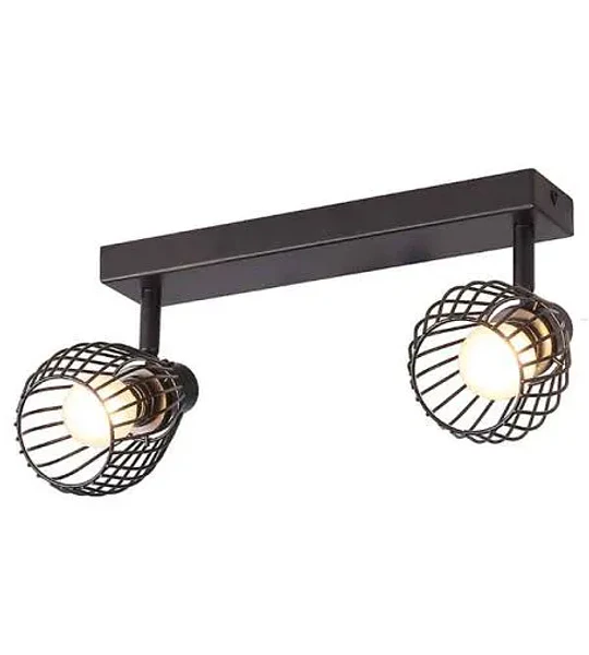 BARRA 2 LUCES E14 BEAS METAL NEGRO MATE S_A