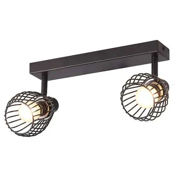BARRA 2 LUCES E14 BEAS METAL NEGRO MATE S_A